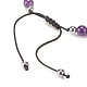 Natural Gemstone & Synthetic Hematite Braided Bead Bracelet for Women BJEW-JB08181-8