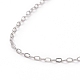 Collar de cadena tipo cable de plata de ley con baño de rodio para mujer STER-I021-05P-3