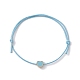 Bracelet de perles tressées en forme de cœur en alliage et émail BJEW-JB09737-06-3