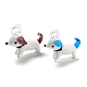手作りランプワーク子犬ペンダント  漫画の犬  カラフル  34x30mm LAMP-X262-M-2