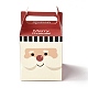 クリスマステーマ紙折りギフトボックス  ハンドル付き  プレゼント用キャンディークッキーラッピング  サンタクロース模様  8.5x8.5x14.5cm CON-G011-01B-1