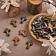 Cheriswelry 100pcs 5 colores colgantes de madera impresos WOOD-CW0001-05-5