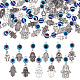 Nbeads 6 Sets 11 Styles Blue Evil Eye Resin Alloy Pendants PALLOY-NB0003-83-1