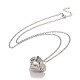 Сердце расширяющееся фото медальон кулон ожерелье для женщин мужчин NJEW-SZ0001-40B-2