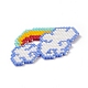 手作りミユキシードビーズ  織機模様  雲と虹  カラフル  30x44x1.8mm PALLOY-MZ00010-3