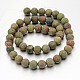 Frosted Round Natural Unakite Bead Strands G-J338-08-8mm-2
