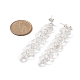 Ohrstecker aus Glasscheiben mit Perlen und Quasten EJEW-TA00214-2