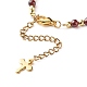 Braccialetto di perline con zirconi a croce per donna ragazza BJEW-JB06848-02-6