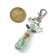 Glass Wishing Bottle with Natural Green Aventurine inside Pendant Decorations HJEW-JM01741-03-3