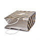 紙袋  ハンドル付き  ギフトバッグ  ショッピングバッグ  単語の入った四角形「レッツパーティー」  カラフル  縞模様  21x11x27cm CARB-L004-F07-2