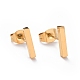Cuboid Ion Plating(IP) 304 Stainless Steel Stud Crawler Earrings EJEW-O052-45G-2