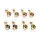 Rack Plating Brass Micro Pave Cubic Zirconia Stud Earrings EJEW-F278-03-G-1