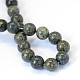 Natural Serpentine/Green Lace Stone Round Bead Strands X-G-E334-6mm-14-3