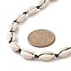 Conchiglia di ciprea naturale e collana di perline intrecciate turchesi sintetiche da donna NJEW-JN04253-02-2