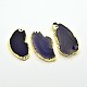 Nuggets Electroplate Gemstone Natural Agate Pendants G-F175-12-1