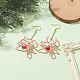 Boucles d'oreilles pendantes araignée d'Halloween EJEW-MZ00098-2
