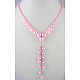 25inch Pink  Glass Pearl Necklace TBS029-3