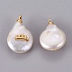 Colgantes naturales de perlas cultivadas de agua dulce PEAR-F008-48G-2