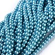 Brins de perles rondes en verre teinté écologique HY-A002-3mm-RB073N-1