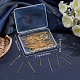 Beebeecraft 200Pcs/Box Flat Head Pins 18K Gold Plated Beading Pins 30mm Jewelry Head Pins for Earring Beading DIY Craft KK-BBC0002-86-7