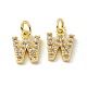 Real 18K Gold Plated Brass Micro Pave Clear Cubic Zirconia Charms KK-E068-VB452-W-2