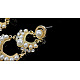 Nuptiale laiton bijoux de mariage abs clous d'oreille perle EJEW-JL049-4