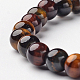 Oeil de tigre naturel perles rondes bracelets extensibles BJEW-L593-D08-2