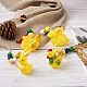 Crafans 4pcs 4 style pâques thème en plastique poule et lapin pendentif décorations HJEW-CF0001-16A-6