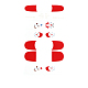 フルカバーネイルステッカー  水転写  ネイルチップの装飾用  クリスマスのスタイル  レッド  10x5.5cm MRMJ-Q055-290-1