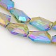 Faceted Polygon Electroplate Rainbow Plated Glass Beads Strands EGLA-P007-F05-2