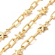 Rack Plating Brass Star & Rectangle Link Chains CHC-I040-10G-1