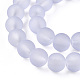 Brins de perles de verre transparent rond givré lilas X-GLAA-S031-8mm-25-3