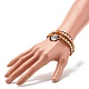 Natural Carnelian Round Beads 2 Raw Wrap Bracelet BJEW-JB07169-03-3