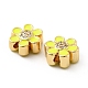 Micro en laiton de fleurs ouvrent perles de zircons clairs KK-G419-06G-03-3