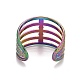 Ионное покрытие цвета радуги (ip) 304 массивное открытое кольцо из нержавеющей стали для женщин RJEW-A005-35MC-3