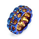 チタン鋼製フィンガー指輪  スカル  虹色  usサイズ9（18.9mm） PW-WG88442-10-1