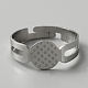 50 piezas ajustables 304 anillos de dedo de acero inoxidable fornituras DIY-WH0410-54-2