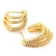 Rack Plating Brass Split Earrings EJEW-K245-35G-2