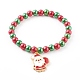 Bracciali elasticizzati con ciondoli a tema natalizio per bambini BJEW-JB06170-2