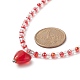 Collier pendentif coeur en verre avec chaînes perlées pour femme NJEW-TA00060-6