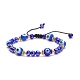Malocchio di lampwork e braccialetto di perline intrecciate di vetro BJEW-TA00156-1