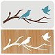 FINGERINSPIRE Birds Tree Branches Stencil 30x15cm Reusable Furniture Details Stencil Plastic PET Bird Drawing Stencils Art Craft Stencil for Wall Windows Cabinets Home Decor DIY-WH0172-893-1