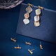 Benecreat 10 Stück echte 18 Karat vergoldete Messing-Bowknot-Ohrstecker mit horizontalen Schlaufen und 30 Stück Kunststoff-Ohrmuttern für die Herstellung von Ohrhängern KK-BC0011-06-4