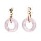 Ring Shape Transparent Acrylic Dangle Stud Earrings EJEW-JE04189-M-5