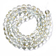 Chapelets de perles en verre peinte par pulvérisation transparent X-GLAA-N035-03B-B09-2