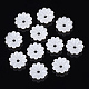 10花弁ABSプラスチックパール調ビーズキャップ  花  乳白色  10x3mm  穴：1.6mm X-OACR-S020-23-2