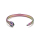 Ионное покрытие (ip) цвет радуги 304 змеиная обертка из нержавеющей стали открытое манжетное кольцо для женщин RJEW-C025-17M-4