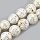 Electroplated Natural Lava Rock Beads Strands G-N0321-17A-1