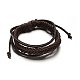 Adjustable Leather Cord Multi-Strand Bracelets X-BJEW-M169-06-1