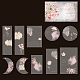 花柄のスクラップブック紙パッド  DIYアルバムスクラップブック用  グリーティングカード  背景紙  ピンク  65x115mm PW-WG84787-02-1